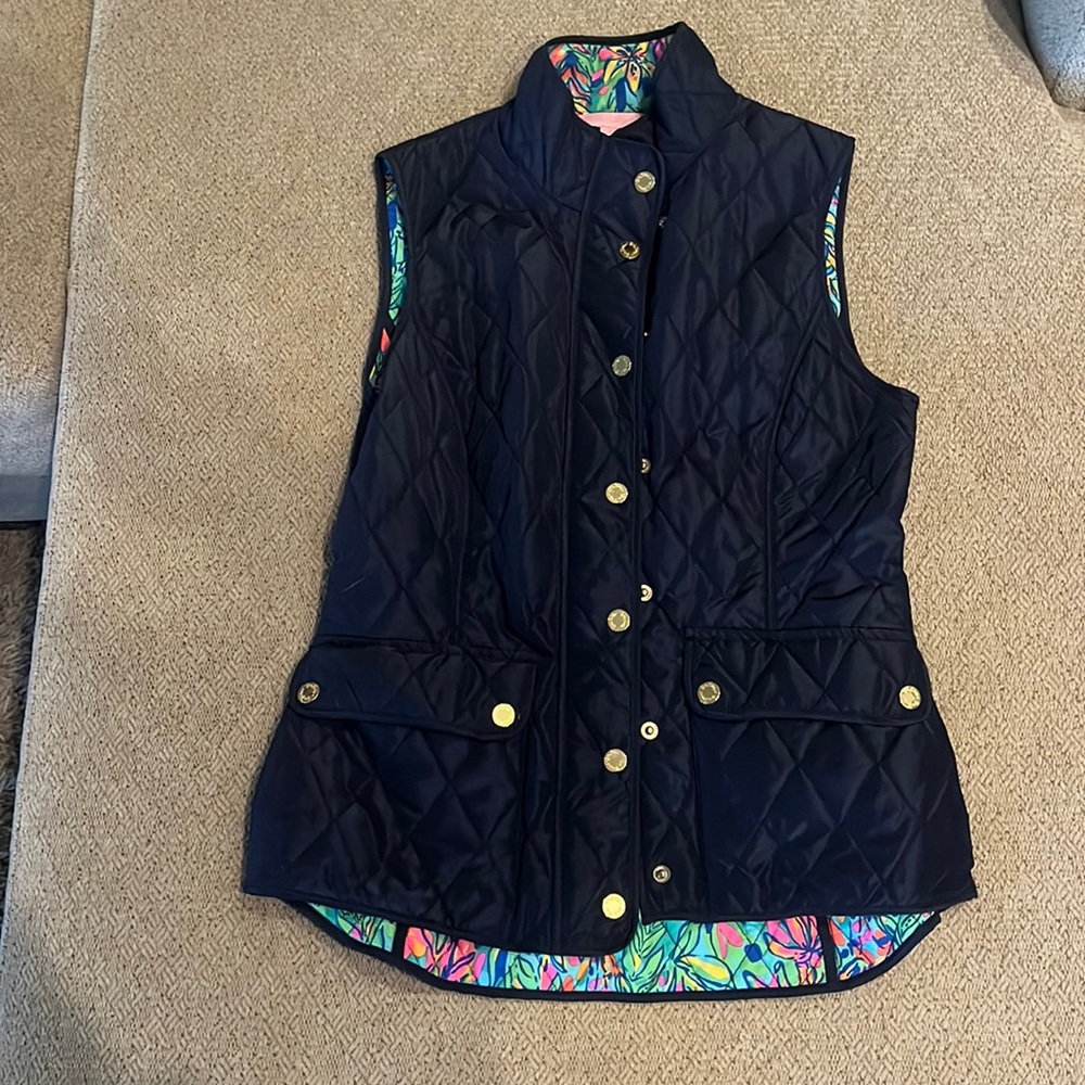 Lilly Pulitzer reversible Quilted Vest Small